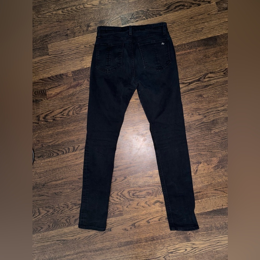 Rag & Bone High Rise Nina Skinny Jeans in No Fade Black - Picture 8 of 12